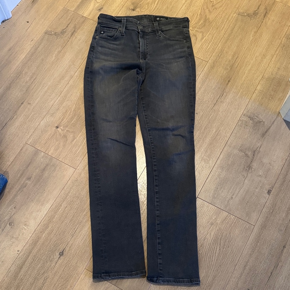 AG MARI high rise slim straight Black Jeans